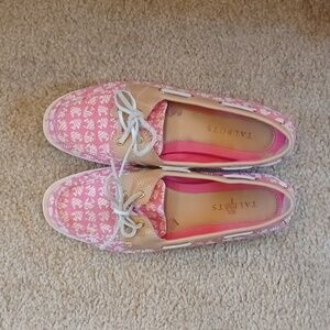 Talbots Deck Shoes Women's Pink White Size 8.5 Pre-owned